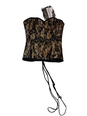 NWT Daisy Corsets Lace Corset Top Black Nude Boned Bustier Gothic Y2K Lingerie